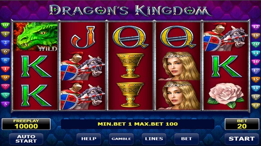Dragon Kingdom Slot machine at Ruby Vegas online casino
